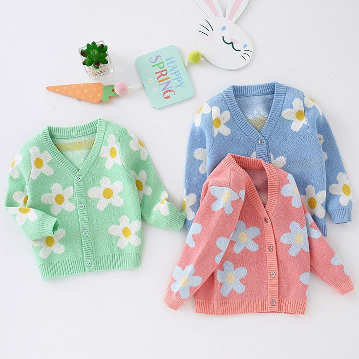 Baby Kid Unisex Flower Cardigan Wholesale 221107221