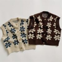 Baby Kid Unisex Flower Vests Waistcoats Knitwear Wholesale 22112152