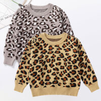 Baby Kid Unisex Leopard print Sweaters Wholesale 22113060