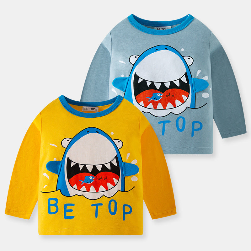 Baby Kid Unisex Letters Animals Cartoon Print Tops Wholesale 22111753