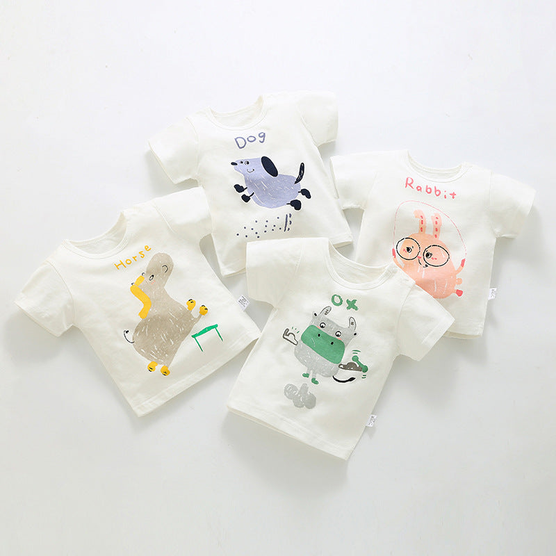 Baby Kid Unisex Letters Cartoon Print T-Shirts Wholesale 220422584