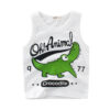 Baby Kid Unisex Letters Dinosaur Print Tank Tops Wholesale 22041111