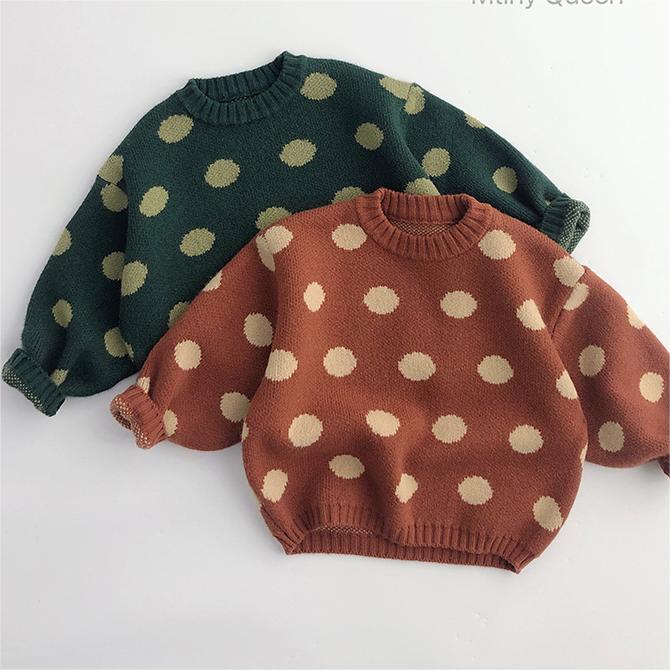 Baby Kid Unisex Polka dots Crochet Sweaters Wholesale 220914559