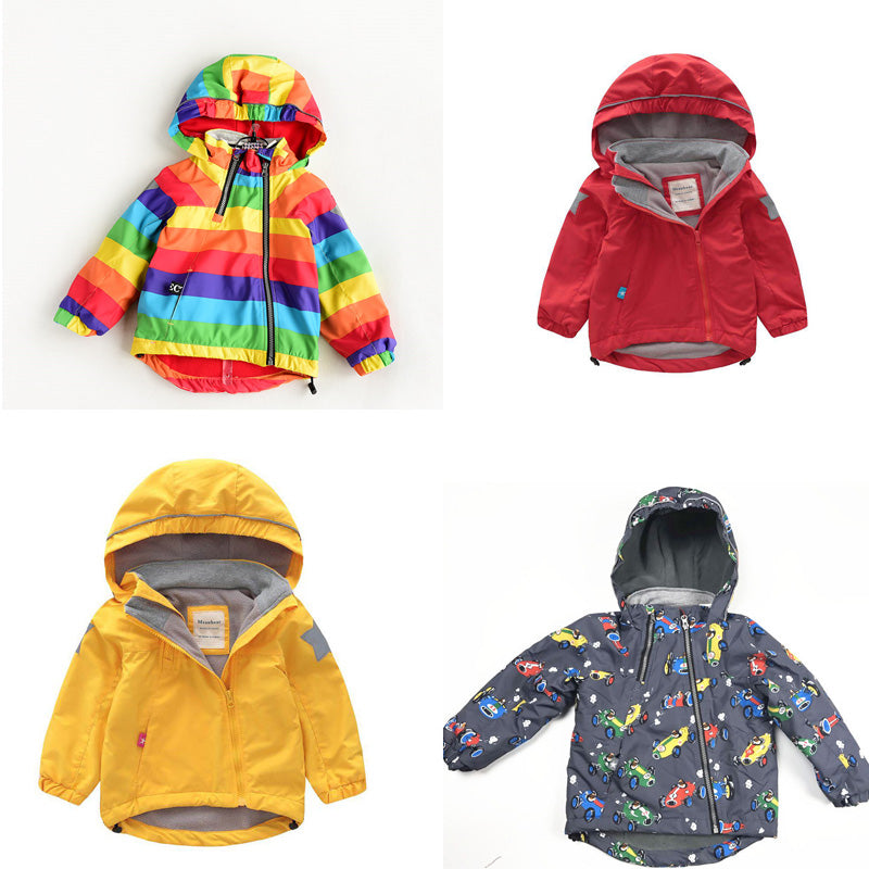 Baby Kid Unisex Rainbow Car Cartoon Star Print Jackets Outwears Wholesale 22110725