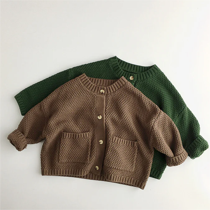 Baby Kid Unisex Solid Color Cardigan Wholesale 22112141
