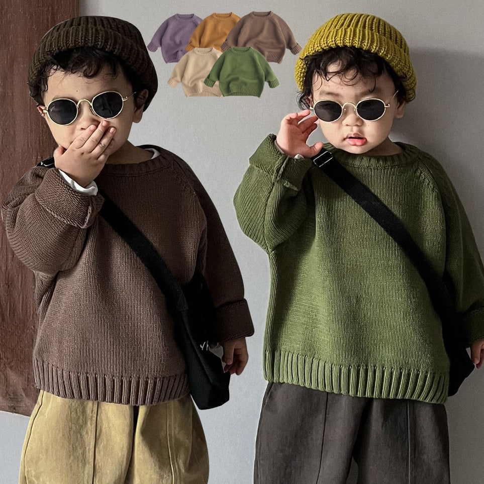 Baby Kid Unisex Solid Color Crochet Sweaters Wholesale 220914543