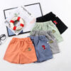 Baby Kid Unisex Solid Color Dinosaur Car Embroidered Shorts Wholesale 22041984