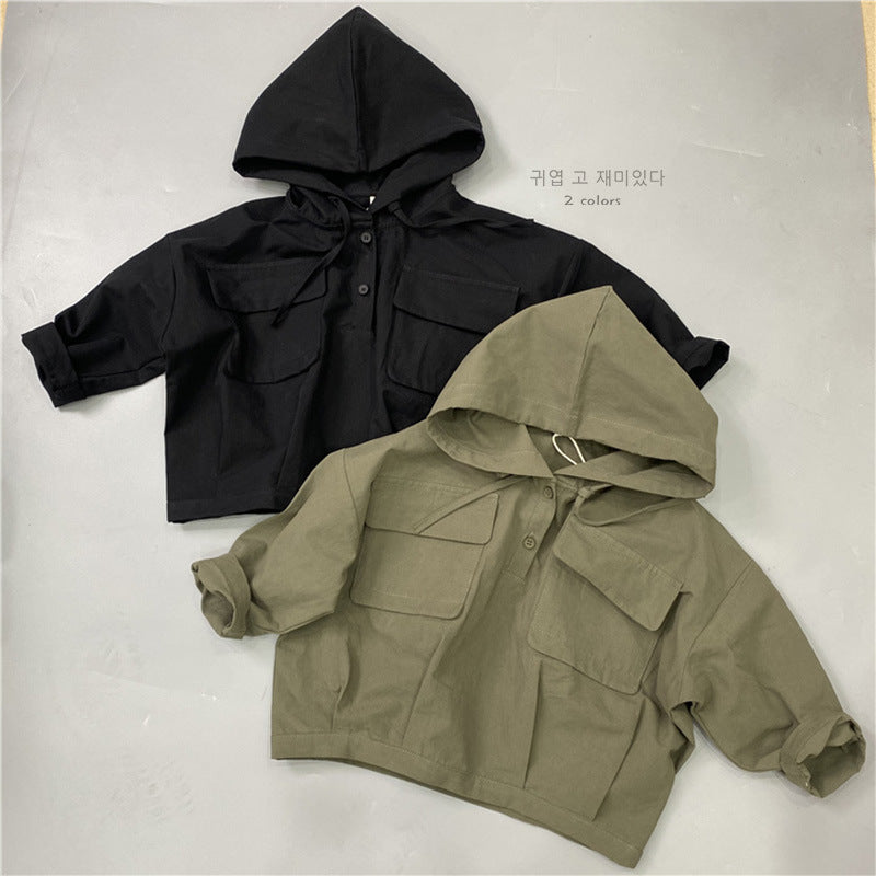 Baby Kid Unisex Solid Color Jackets Outwears Wholesale 220914599