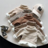 Baby Kid Unisex Solid Color Striped Tops Wholesale 221125477