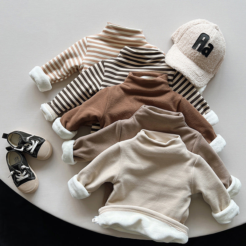 Baby Kid Unisex Solid Color Striped Tops Wholesale 221125477