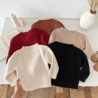 Baby Kid Unisex Solid Color Sweaters Wholesale 24091327