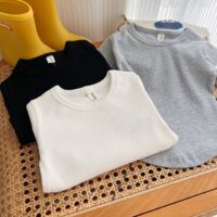 Baby Kid Unisex Solid Color Tops Wholesale 220916171