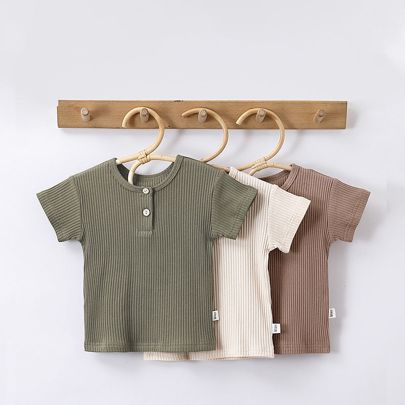 Baby Kid Unisex Solid Color Tops Wholesale 240522166