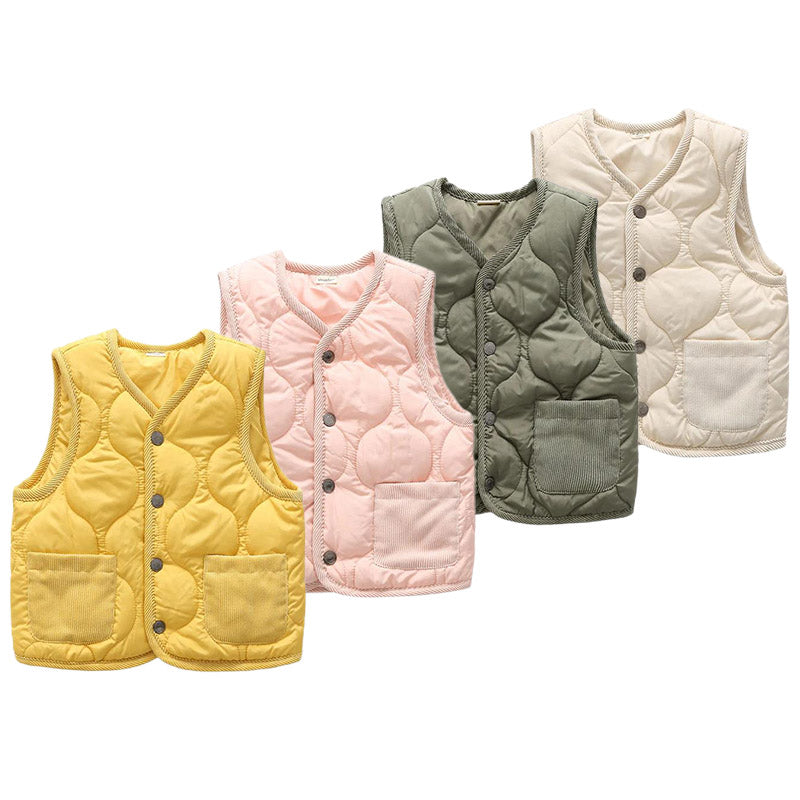 Baby Kid Unisex Solid Color Vests Waistcoats Wholesale 22110796