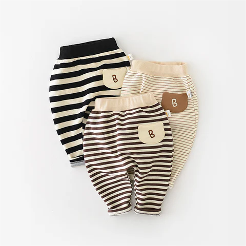 Baby Kid Unisex Striped Alphabet Pants Wholesale 230110197