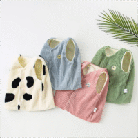 Baby Kid Unisex Striped Cow Muslin&Ribbed Vests Waistcoats Wholesale 22110477