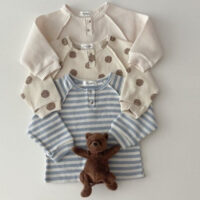 Baby Kid Unisex Striped Polka dots Tops Wholesale 220902328