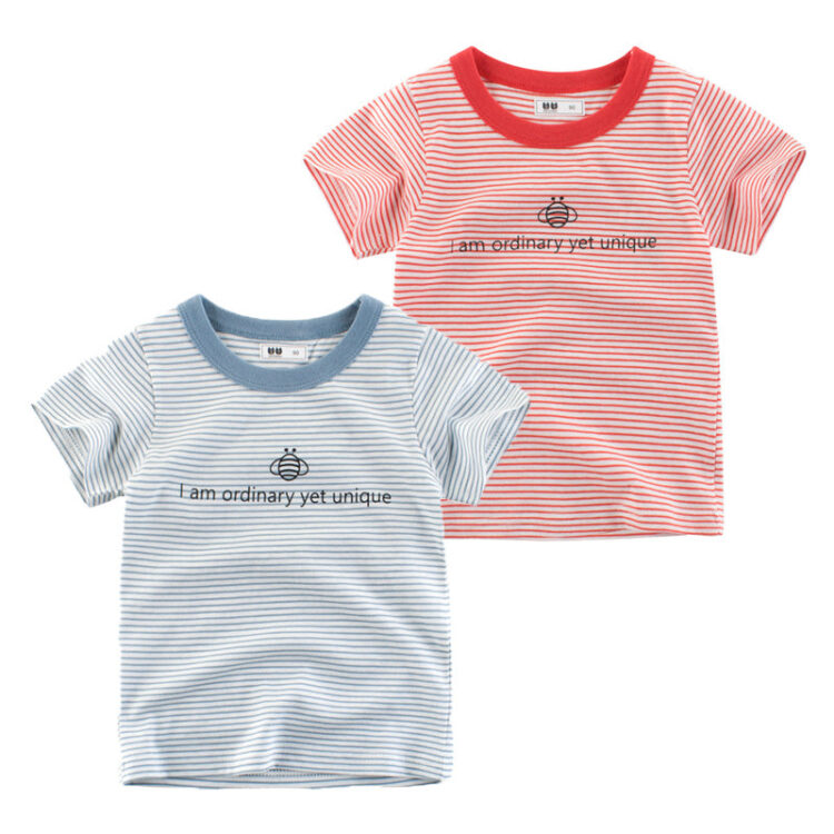Baby Kid Unisex Striped T-Shirts Wholesale 22041442