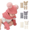 Baby Pom Pom Hat & Scarf & Gloves Knitted Set Wholesale 66023648