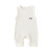 Baby Rainbow Detail Ribbed Tank Jumpsuit Wholesale 90482364