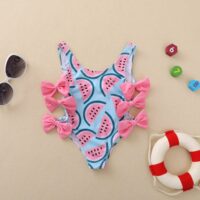 Baby Toddler Girl Allover Watermelon Print Bowknot Swimwear Wholesale 80351512