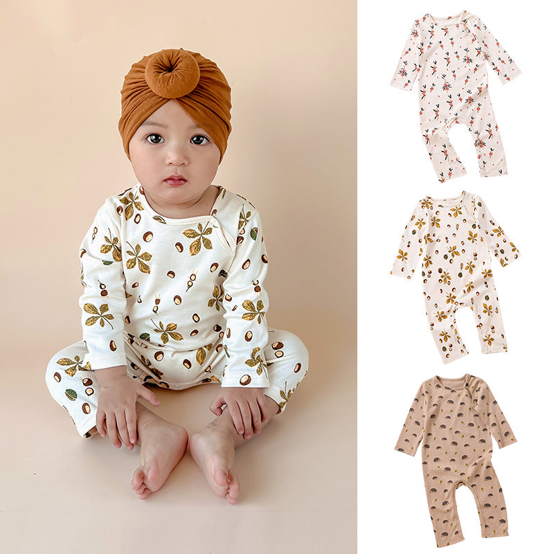 Baby Unisex Animals Plant Print Jumpsuits Wholesale 230303177