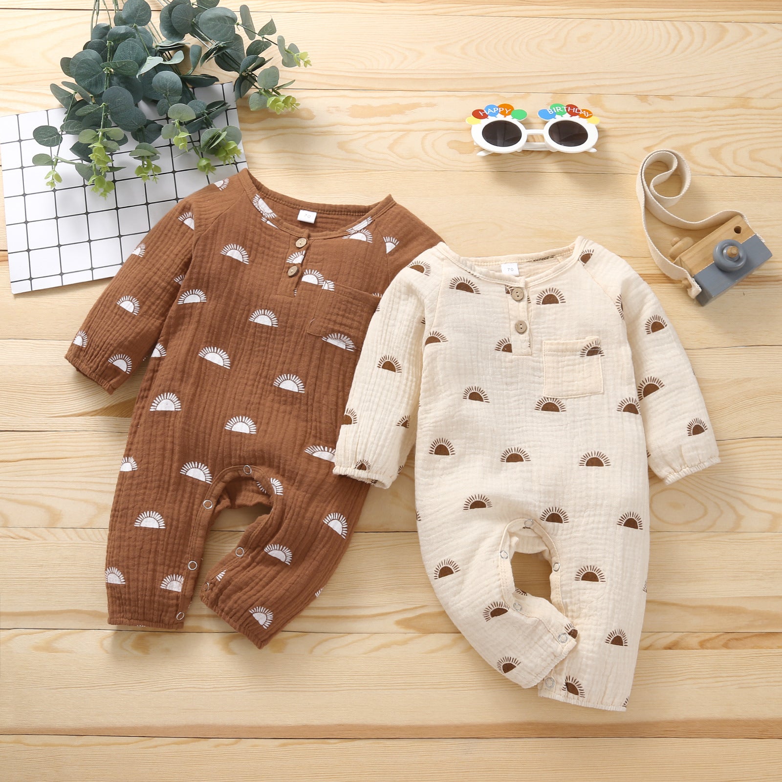 Baby Unisex Cartoon Print Jumpsuits Wholesale 230308232