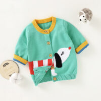 Baby Unisex Color-blocking Animals Cartoon Print Cardigan Wholesale 22122928