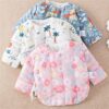 Baby Unisex Flower Animals Cartoon Print Jackets Outwears Wholesale 221125343