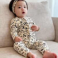 Baby Unisex Love heart Bow Print Valentine's Day Jumpsuits Wholesale 220620295