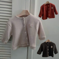 Baby Unisex Solid Color Cardigan Wholesale 230114387