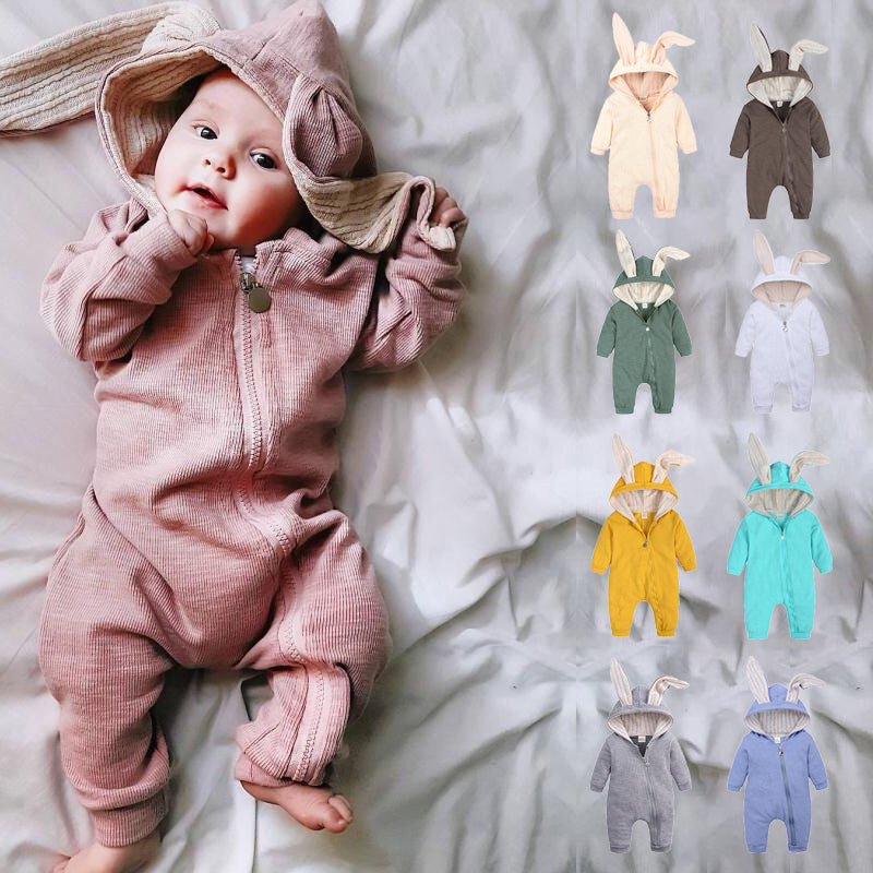 Baby Unisex Solid Color Cartoon Jumpsuits Wholesale 220114416