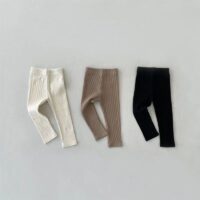 Baby Unisex Solid Color Muslin&Ribbed Pants Leggings Wholesale 23020831