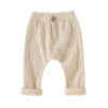 Baby Unisex Solid Color Muslin&Ribbed Pants Wholesale 22111708