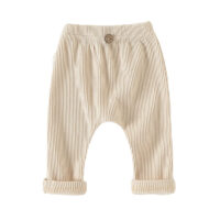 Baby Unisex Solid Color Muslin&Ribbed Pants Wholesale 22111708