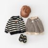 Baby Unisex Striped Animals Print Hoodies Swearshirts Wholesale 230110255