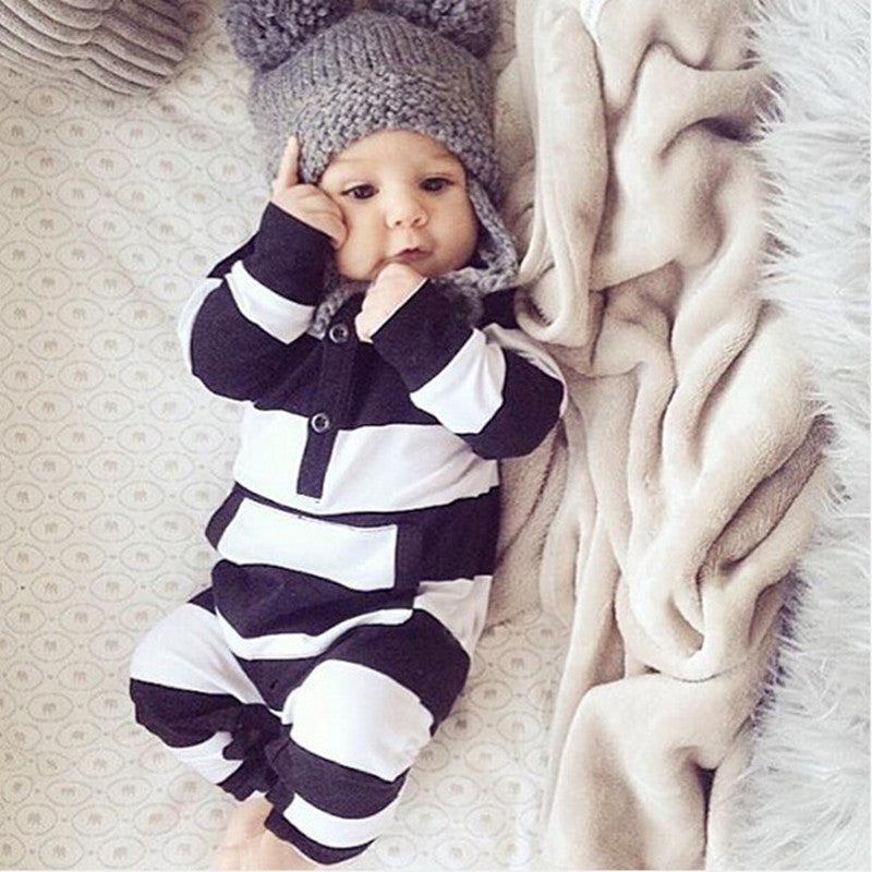 Baby Unisex Striped Jumpsuits Wholesale 22080506