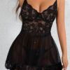 Erotic Lingerie Sexy Lace Mesh Strap Nightdress