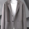 Fall Men's Casual Turndown Collar Knitting Cardigan Jacket