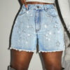 Fashion Star Sequins Denim Shorts