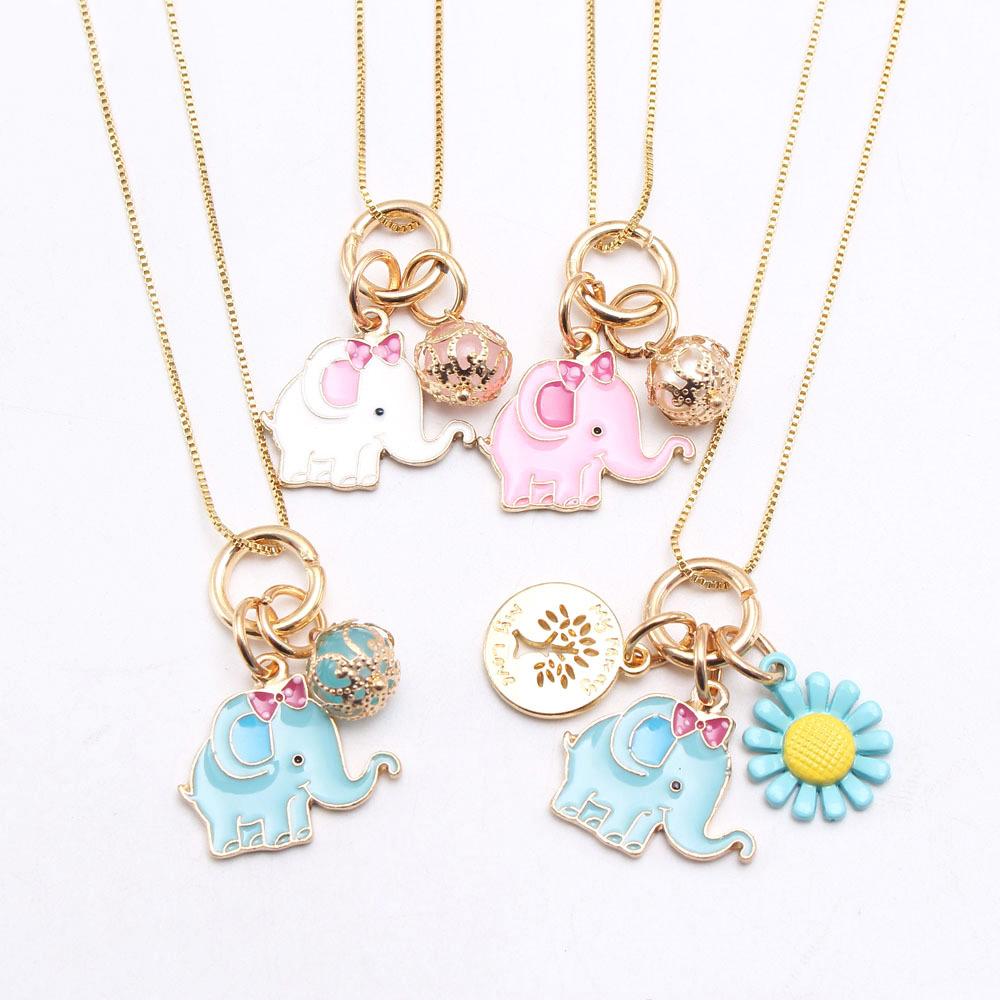 Girl Elephant Pendant Necklace Wholesale 82941543