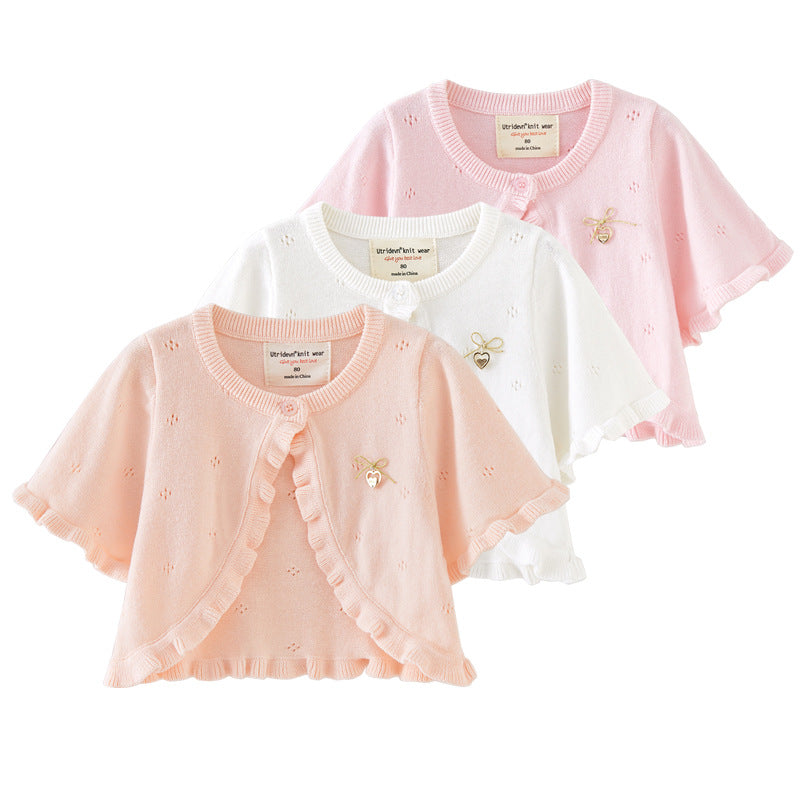 Girls Crochet Embroidered Cardigan Knitwear Wholesale 221206243