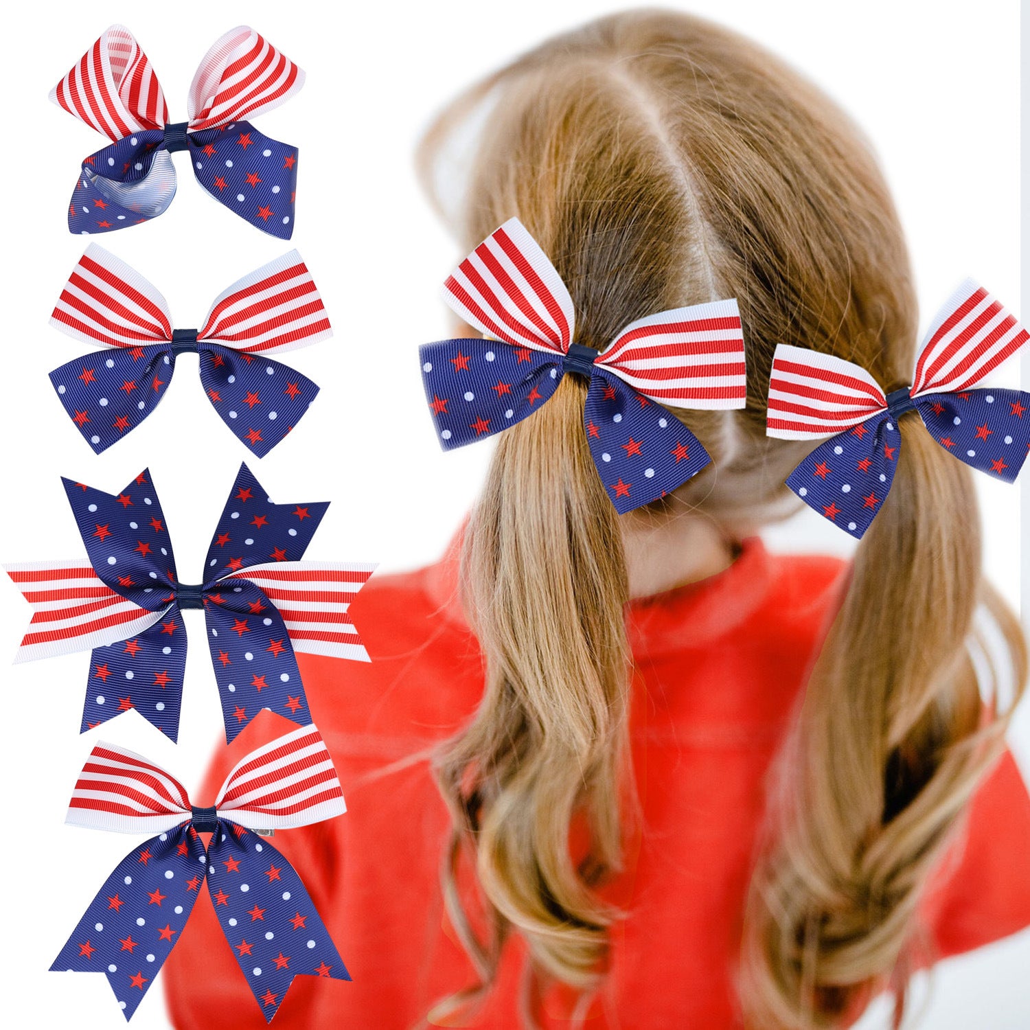 Girls Striped Star Independence Day Accessories Headwear Wholesale 23053152