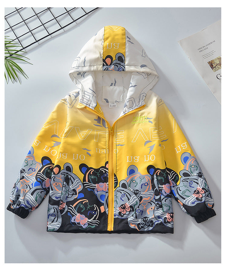 Kid Big Kid Boys Letters Cartoon Print Jackets Outwears Wholesale 220829197
