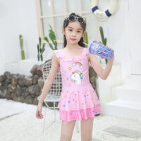 Kid Big Kid Girls Rainbow Cartoon Print Swimwears Wholesale 22041972