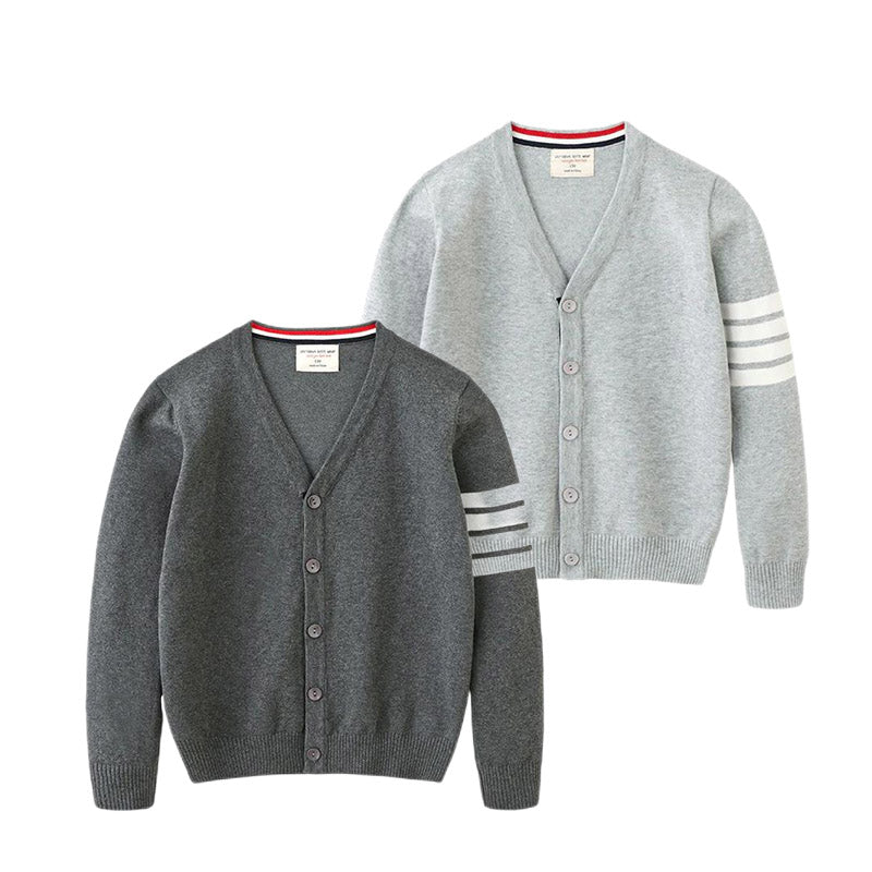 Kid Big Kid Unisex Solid Color Striped Crochet Cardigan Wholesale 221206157