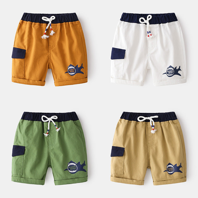 Kid Boy Beware Bite Shark Casual Shorts Wholesale 4593645