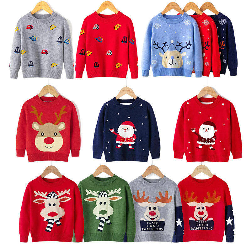 Kid Boys Letters Animals Car Crochet Print Christmas Sweaters Wholesale 33056097