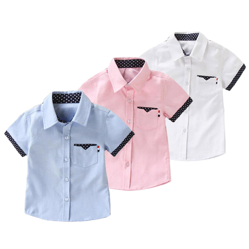 Kid Boys Polka dots Print Shirts Wholesale 22042595