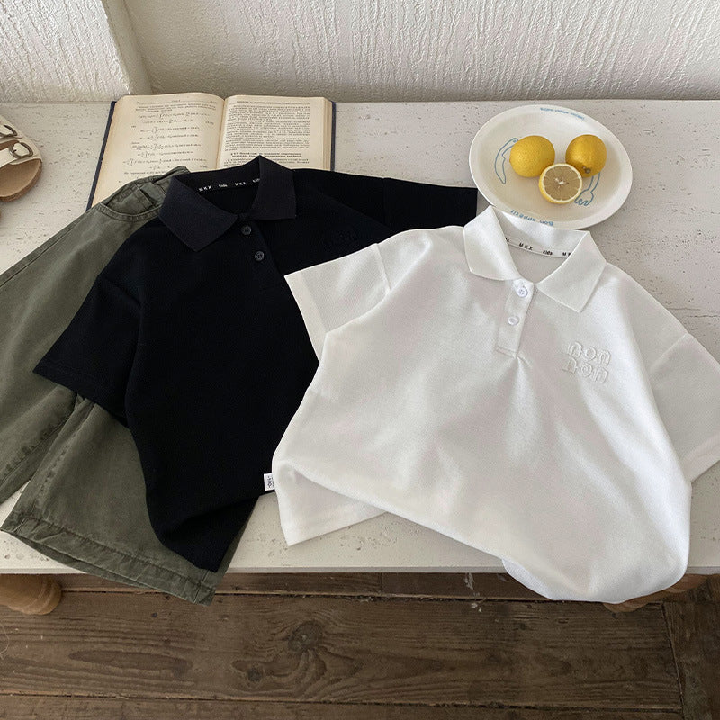 Kid Boys Solid Color Polo Shirts Wholesale 25040396